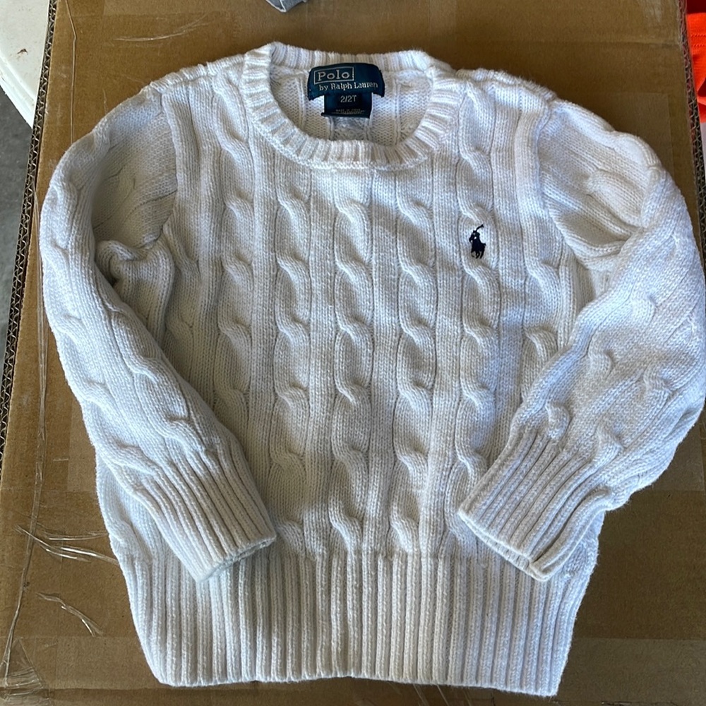 Infant White Ralph Lauren Sweater